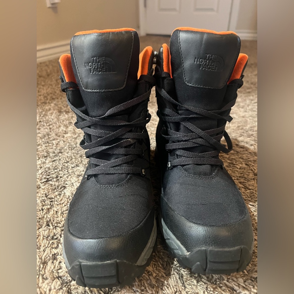 The North Face Black Boots with Orange Highlights